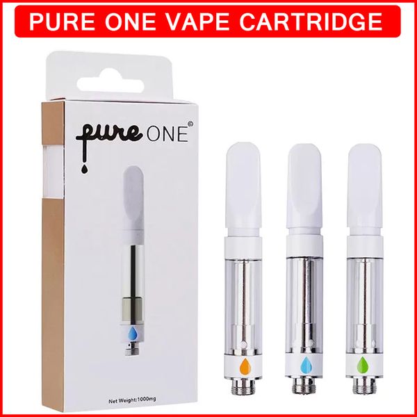 Pure One Vape-Patronenverpackung Pureone Atomizer Leer Vapes Stift 510 Gewindepatronen 0,8 ml 1,0 ml E-Zigaretten Dampfkarren dicke Öldampfstifte mit Packung