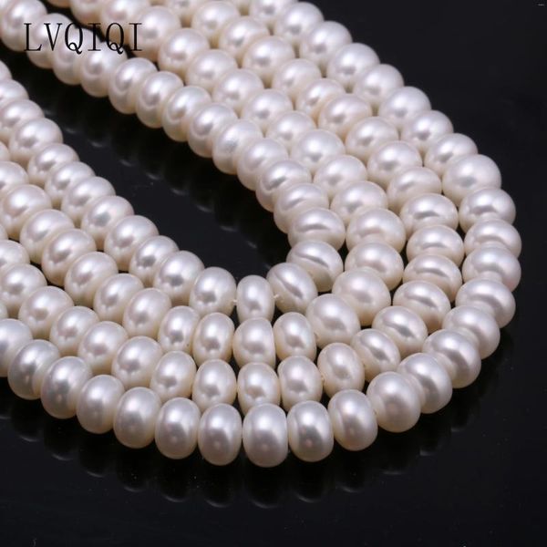 Pietre preziose sciolte Perle d'acqua dolce naturali Perline di alta qualità 36 cm Perlina perforata per creazione di gioielli Bracciale collana donna fai da te 6-7 mm