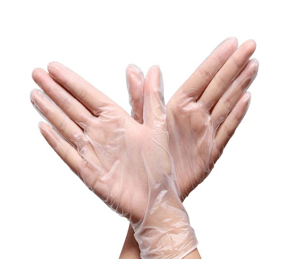 Einweg-PVC-Handschuhe mit Pudermund, transparente Handschuhe, Geschirrspülhandschuhe, weiblicher Gummilatex