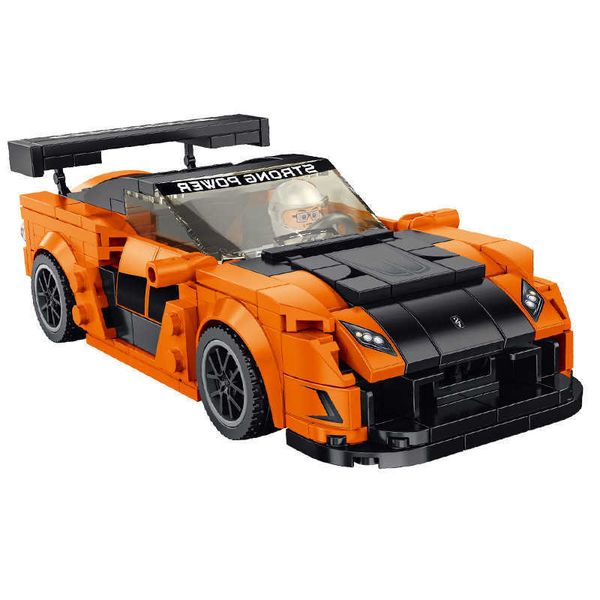 346pcs Speed Champions Creator Moc Super Sports Car RX7 Veicolo da corsa Building Blocks Racer Mattoni Giocattoli fai da te per bambini Q0624