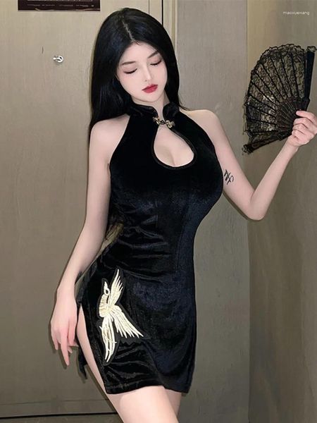 Lässige Kleider Sexy Mini Tank Süßes Kleid Cheongsam Weibliche Uniformen Elegante Mode Koreanische Frauen Tops 2023 Sommer 3OAG