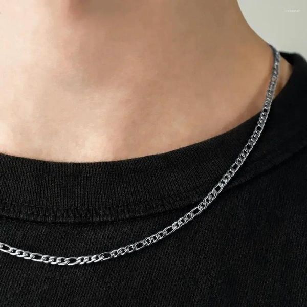 Ketten Mode Figaro Kette Halskette Männer 3mm Edelstahl Gold Farbe Lange Für Schmuck Geschenk Kragen Hombres