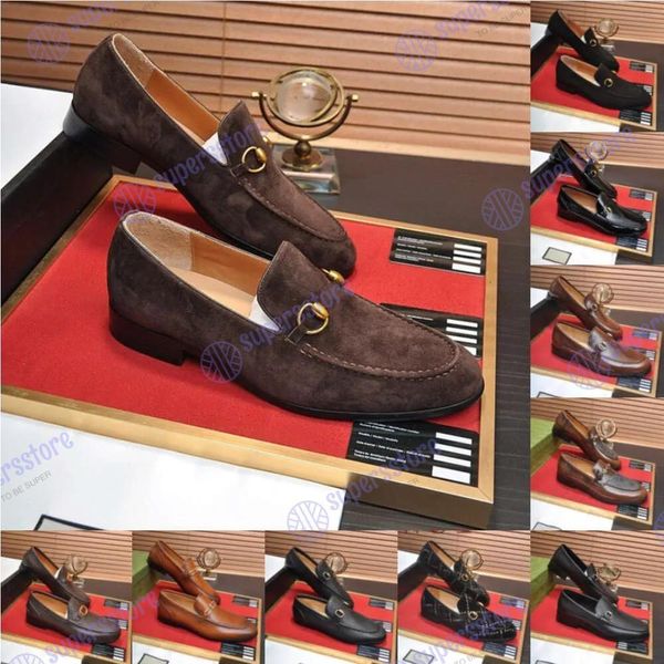 Hochwertige Herren-Büroschuhe mit runder Spitze, Designer-Loafer, G-Schuhe, Original-Hochzeitspaty, luxuriöse Abendschuhe aus echtem Leder, klassische, elegante Guccii-Loafer