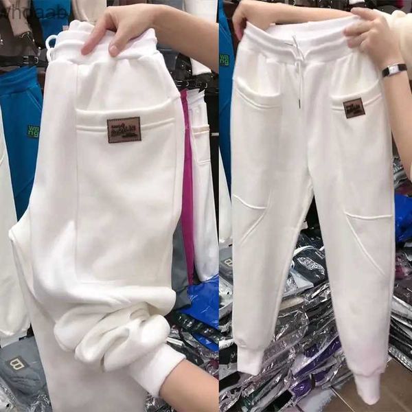 Erkekler Pantolon Sonbahar Kış Harem Pantolon Kadınlar Peluş Boyut 5xl Gevşek Çekirdek Sweatpants Kadın Yüksek Bel Spor Joggers Sıradan Ayak Bileği Uzunluğu YQ231204