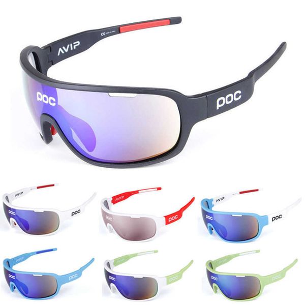 Óculos ao ar livre poc5 lente esportes ao ar livre polarizado ciclismo óculos proteção uv à prova de vento óculos de sol montanhismo correndo
