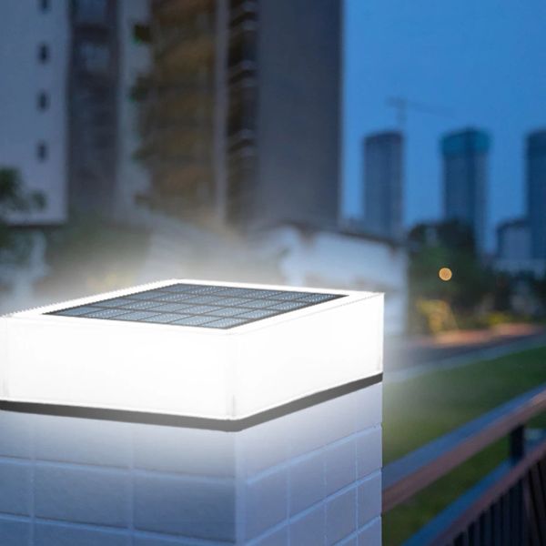 Solarsäule LED LED WASGERFORTE Terrasse Lampe im Freien Gartendekoration Solarenergiezaun Säule Lampe