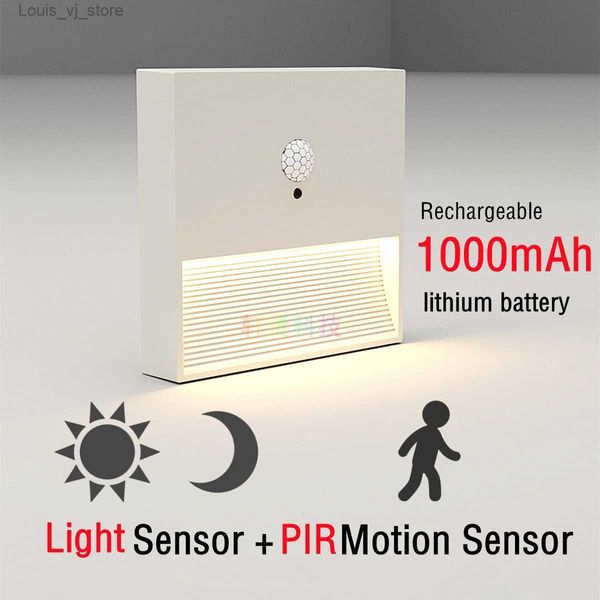 Nachtlichter PIR Bewegungsmelder Sensor LED Wandleuchte Weiß Grau Trittleiter Küche Toilette Waschtisch Nachttisch Dimmbares Nachtlicht YQ231204