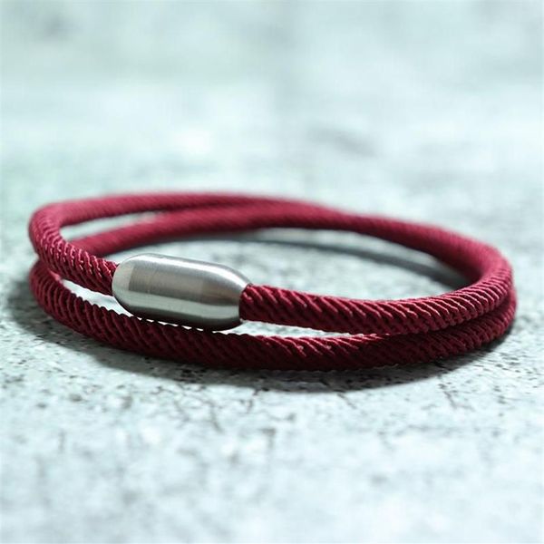 Braccialetti con ciondoli Minimalista Doppia Milano Corda Uomo Donna Magnete creativo Braslet Accessori Yoga Meditazione Braclet Rosso Pulseras Gi302l