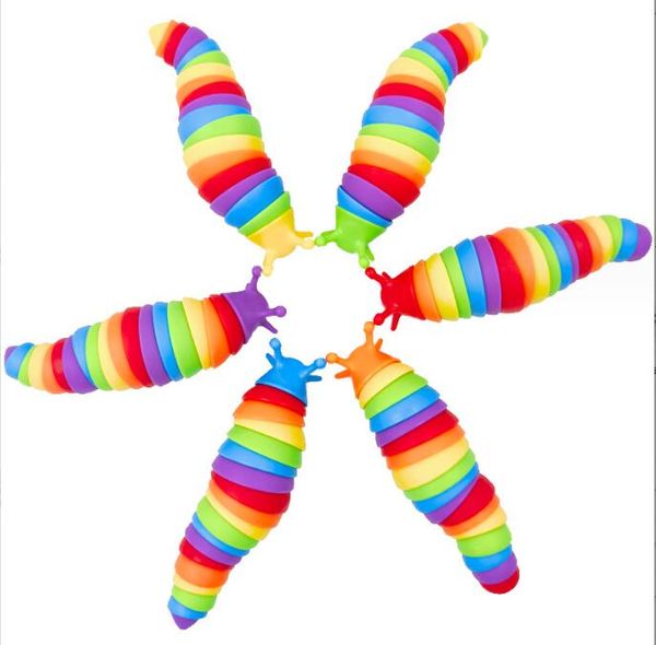 Lumaca colorata Lumaca Trasforma Caterpillar Fidget Toys Bambini Decompressione Sfiato Giocattoli per bambini Flessibile punta delle dita Lumaca Giocattolo