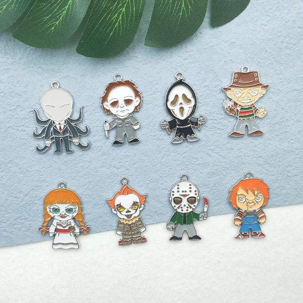 Charms 10pcs Alaşım Damla Takımı Klasik Karikatür Anime Karakter Küpe Kolye Diy Anahtar Key Zincir Bilek Mücevher Aksesuarları