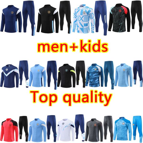 2023 24 Man City Football Risuits Soccer Tracksuit Treination Men Kit Kit Kit 22 23 24 Haaland de Bruyne Foden Grealish J.Aarez Sportswear Survatment Chandal Conjunto