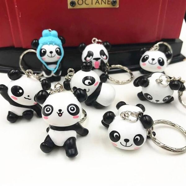 Cute Cartoon Lovely Panda Portachiavi Portachiavi per auto Portachiavi Borsa Ciondolo per telefono Mix 24 pezzi / lotto Intero di alta qualità216e