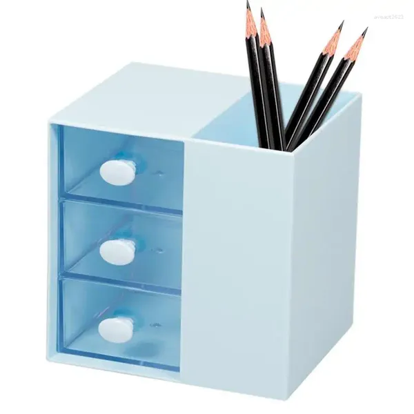 Aufbewahrungsboxen Bleistifthalter Makeup Organizer für Vanity Kleiner Desktop mit Schubladen Schreibtisch Stationäre Organi