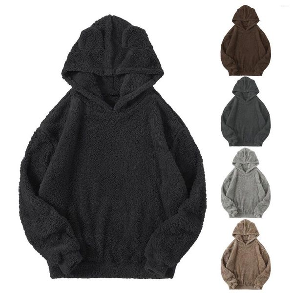 Erkek Hoodies Sweatshirts H Kulak Kapşonlu Sıcak Kazak Bulanık Ev