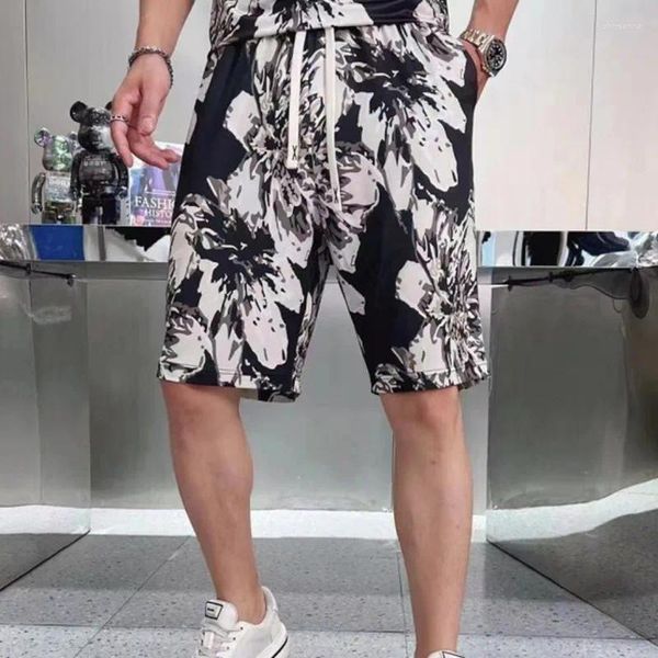 Pantaloncini da uomo Contrasto di colore Motivo floreale Corto da uomo Estate Casual Stampa floreale per abiti da club sociale Spiaggia di marca