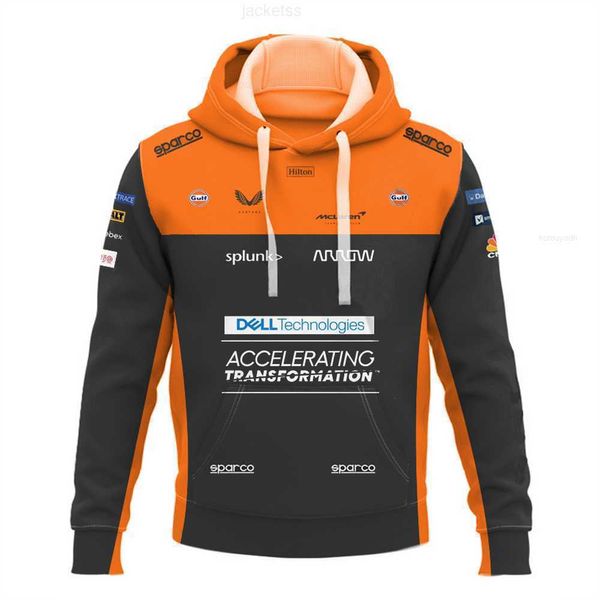 Felpe con cappuccio da uomo 2023 Nuova vendita calda F1 Formula One McLaren Team Gulf Oil Felpa con cappuccio in co-branded Outdoor Leisure Sports Harajuku Pullover