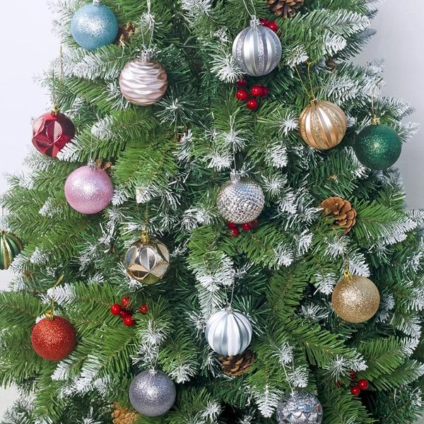 Noel dekorasyonları 12 adet toplar set ağaç dekorasyonu 2024 yıllık dekor