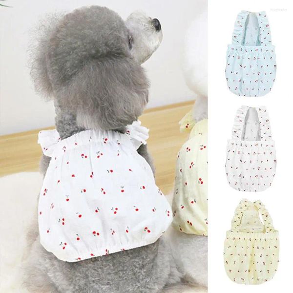 Vestuário para cães Chic Pet Slip Dress Costura Fina Confortável Poliéster Fruta Impressão Filhote de Cachorro Gato Colete