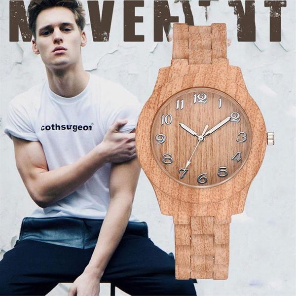 Wristwatches Leisure Retro Wood Texture Quartz Watch Gift For Men And Women Luxury Mens Fashion Wooden Dress Clocks Gifts313L