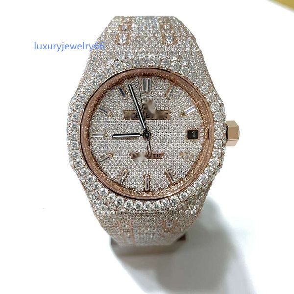 Diamond Custom Luxury Moissanite Diamond Watch Bezel Orologi meccanici da uomo Gioielli Hip Hop