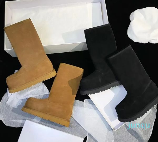 Stilista da donna Stivali da neve Stili autunno inverno Margiela MM6 moda Punta tonda Piattaforma