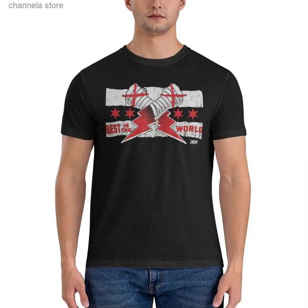 Herren T-Shirts Cm Punk Aew Best In The World Classic Active T-Shirt schwarzes T-Shirt Herren große T-Shirts Sommerkleidung T231204