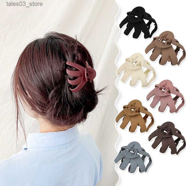 Headwear Acessórios de Cabelo Novo Pequeno Szie Polvo Caranguejo Clipe Mulheres Coreano Tubarão Clipes Rabo de Cavalo Acrílico Soild Barrette Headwear para Meninas Acessórios de Cabelo Q231204