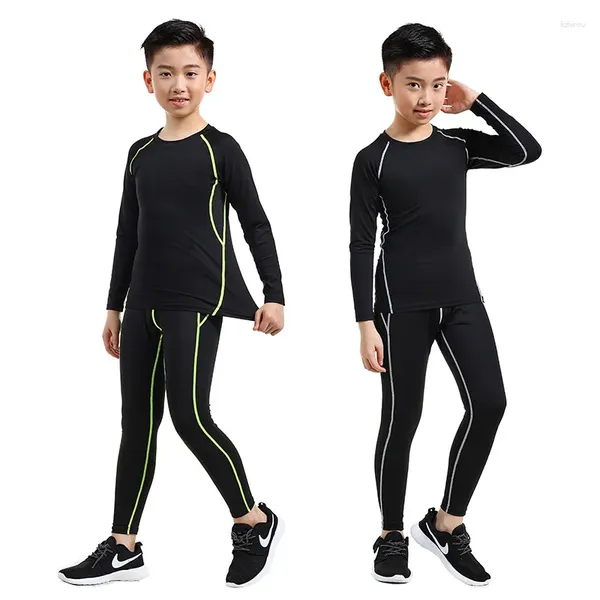 Tute da uomo Set di biancheria intima termica Ragazzi Ragazze Inverno Caldo Mutande lunghe Termo ad asciugatura rapida Per bambini Abbigliamento sportivo T-shirt Pantaloni