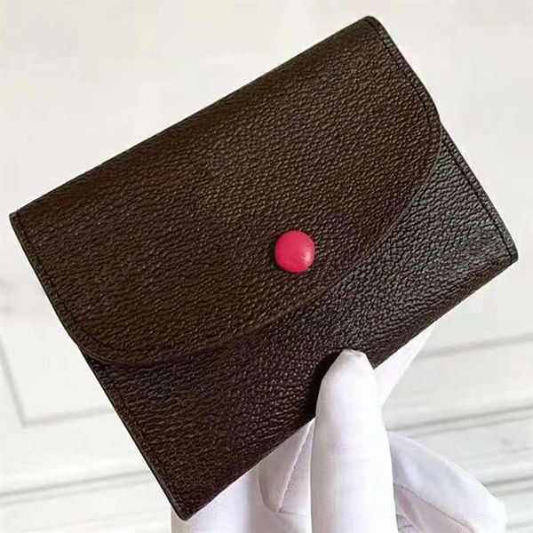 Vendita di design classico di lusso R0SALlE Hasp Portafoglio Porta carte di credito da donna di moda Nuovo portamonete carino con Box2563