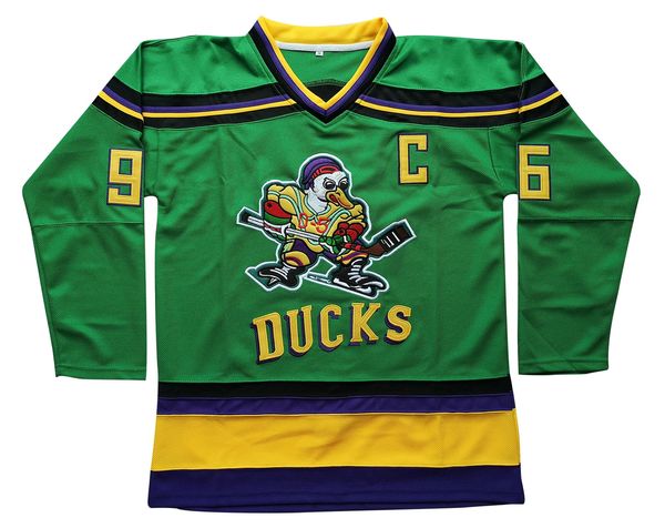Другие спортивные товары Чарли Конвей Mighty Ducks Джерси 96 Мужской фильм по хоккею с шайбой 99 Адам Бэнкс Спортивный свитер с вышитыми буквами и цифрами S XXXL 231204