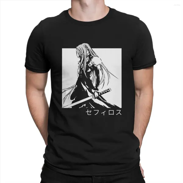 Camisetas masculinas Sephiroth Final Fantasy Cid Camisa de videogame clássica Teenager Gráfico Crewneck Tshirt Top Harajuku Roupas