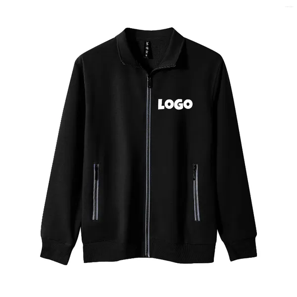 Jaquetas masculinas primavera e outono suéter reflexivo fino personalizado colarinho casaco cultura corporativa camisa grupo trabalho terno impressão