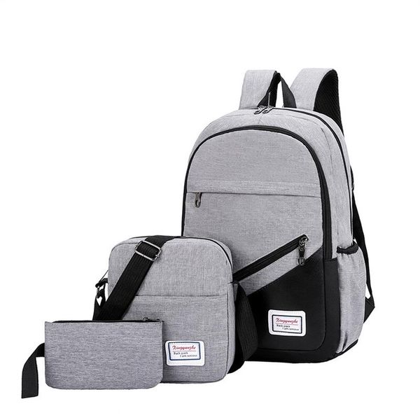 Shujin novo 3 pc conjunto anti roubo mochila das mulheres dos homens casual mochila de viagem portátil sacos escolares sac a dos homme zaino239t