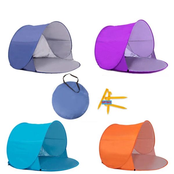 Tenda da spiaggia completamente automatica Tenda doppia per bambini Protezione UV Parasole da campeggio Tende pieghevoli anti UV per esterni HHA1304 ZZ