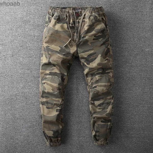 Herrenhose, trendige Camouflage-Cargo-Jogginghose, Herren, lässige Militärhose, lose Baggy-Hose im Armee-Stil, Streetwear, Retro-Haremshose, YQ231204