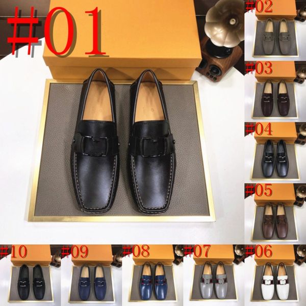 40 Model En Kaliteli Erkekler İtalyan Loafers Ayakkabı 2024 Yeni Rahat Erkekler Daireleri Lüks Marka Deri Klasik Orijinal Stil Tasarımcı Erkekler Ayakkabı Boyutu 38-46