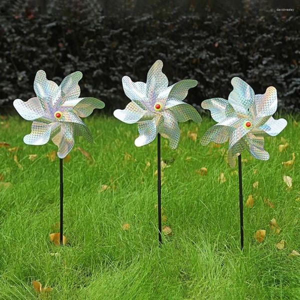 Decorações de jardim 6pcs Pássaro Repeller Spinners 7 Folhas Eco-friendly Destacável Reutilizado Afastar Pássaros PVC Refletivo Repelente Moinhos de Vento