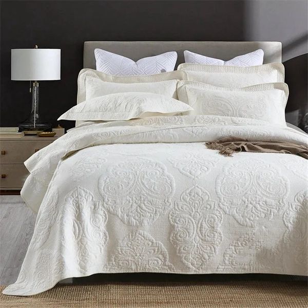 Conjuntos de cama Home Cotton Quilt Quilted Colcha na Cama Sólida Verão Duveta Cobertor no Quarto Coverlets Cubrecam Capa Colcha 231204