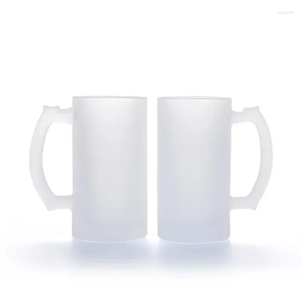 Canecas Top Quality Limpar Caneca de Cerveja de Vidro Fosco 16 OZ Sublimação Impressão em Branco Xícara de Chá de Café