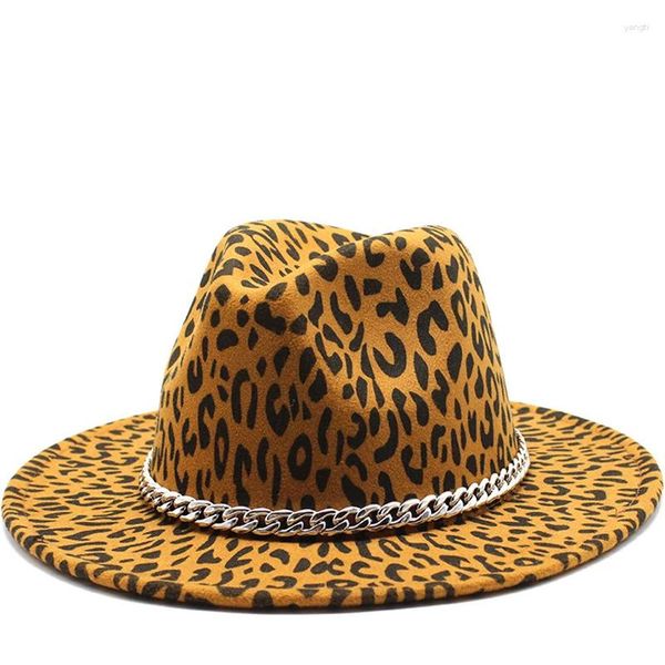 Berretti con stampa leopardata da uomo cappello jazz moda primavera autunno personalità casual donna top berretto per adulti 58-60 cm