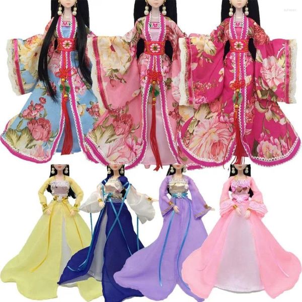 Roupas étnicas 2023 Est Antigo Vestido Boneca Chinês Imperial Concubina Tribunal Terno de Fada para 30cm Acessórios Menina Princesa Bonecas Roupas