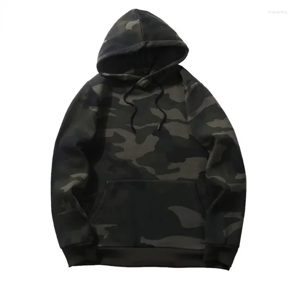 Hoodies masculinos camuflagem moletom estilo militar manga longa masculino com capuz hip hop outono inverno velo hoodie