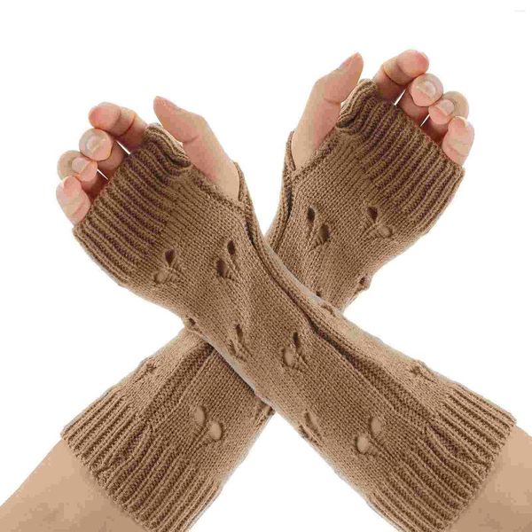 Knieschützer, warme Damen-Handschuhe, Fäustlinge, Mädchen, Bekleidung, Garn, kaltes Wetter, Outdoor, Häkeln