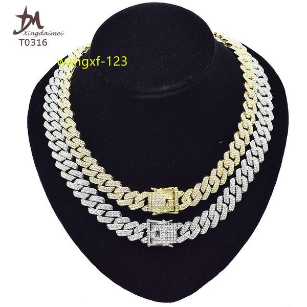 T0316 Fabrikgroßverkauf hochwertiger kubanischer Diamantketten-Schmuckset-Halskettenarmband-Setset