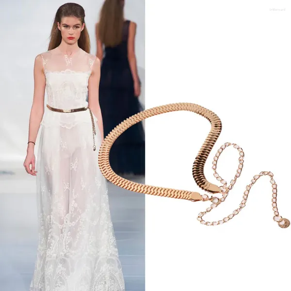 Cinture da donna Lady Fashion Catena in metallo Cintura stile perla Corpo Y2k Accessori Ceinture Femme Luxe per le donne