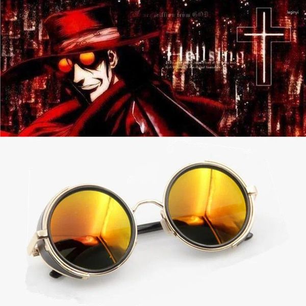 Partyzubehör HELLSING Anime Alucard Vampir Maßgeschneiderte Cosplay-Brille Orange Sonnenbrille Requisiten