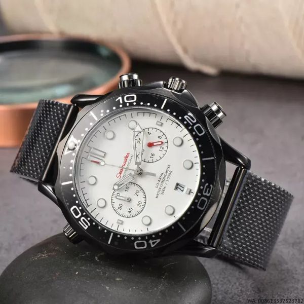 7A Omeg Style Luxury Mens Orologi al quarzo Orologio di alta qualità Top Brand Designer Orologio Cintura in acciaio Uomo Accessori moda Regali di festa dropshipping