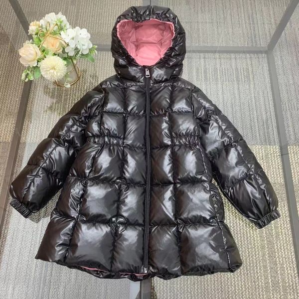 Kind Daunenmantel schwarz Farbe Designer Baby Mädchen Mode Winter Schnee Kleidung Sets Oberbekleidung 100–160 cm Feder Kinder Mäntel kleiden