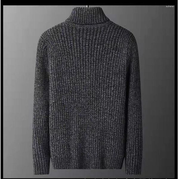 Männer Pullover 2024 High Neck Mode Lässig Winter Gestrickte Warme Verdickte Mann Pullover Solide Dünne Bequeme Für Männer