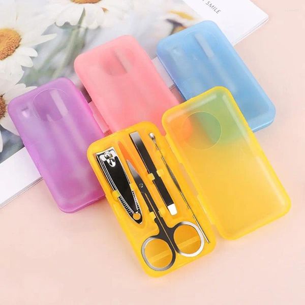 Наборы для ногтей арт 4PCS/SET Random Color Travel Travel Set Set Set Streating Kit Accessories Clipper Manicure Tools Pedicure